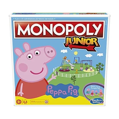Image de Monopoly Peppa Pig Junior Edition, Gioco da tavolo 2 4 giocatori, per Bambini dagli 5 Anni in su, F1656, Multicolore