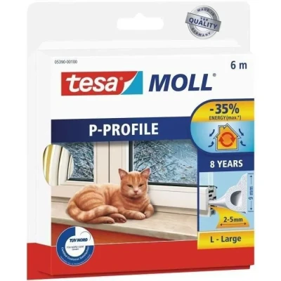 Image de TESA Bourrelet caoutchouc Profile 6x9 mm L Blanc 6 m