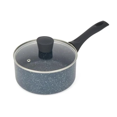 Image de Russell Hobbs RH00845EU Nightfall Stone 18cm Casserole Antiadhésive avec Couvercle en Verre Trempé et évent de vapeur, Casseroles à Soup Aluminium Pressé, Sans PFOA, Induction/va au lave vaisselle