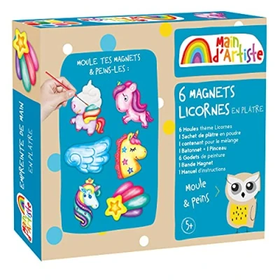 Image de MAIN D&#039;ARTISTE Kit de Création Magnets Licorne Loisir Créatif 730202 Moulage Peinture Platre Frigo Créativité Activités Manuelles Complet À Partir 5 ans