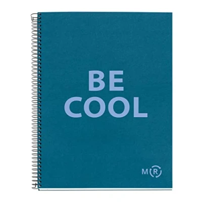 Image de Miquelrius Carnet A4 Be Eco, 80 Feuilles 90 g/m², Pois, Rayure 1 Couleur, 4 Trous, Couverture Recyclée, Bleu Saphir