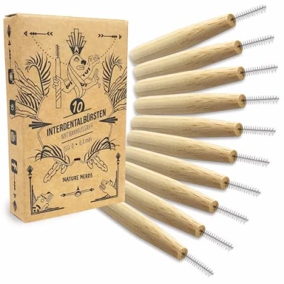 Image de Nature Nerds Ensemble de brosses interdentaires en bambou (10 pièces) 0,4 mm ISO 0, 10 au détail