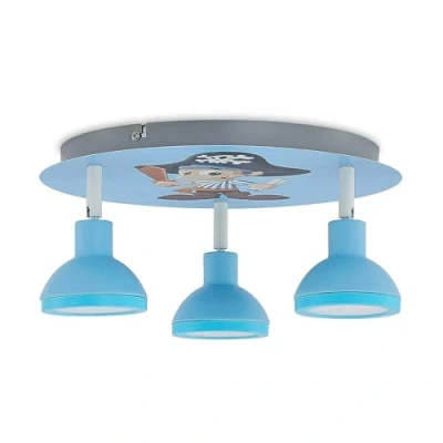 Image de Lindby Plafonnier Roxas à intensité variable en Bleu Métal e. a. pour Chambre d&#039;enfant (à 3 lampes, GU10), enfants, plafonnier, lampe