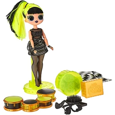 Image de L.O.L Surprise! OMG Remix Rock BHAD Girl Poupée Mannequin avec 15 Surprises Dont des Tambours, 1 Tenue, Chaussures, Brosse à Cheveux, Socle, Paroles &amp; Tourne Disque Filles de 4 Ans + 577584C3