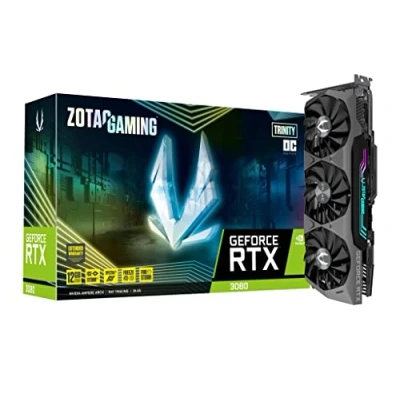 Image de Zotac Carte Graphique Nvidia GeForce RTX 3080 Trinity OC LHR 12Go ZT A30820J 10PLHR Noir