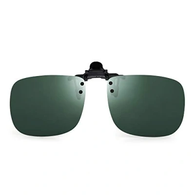 Image de JM Polarisé Lunettes de Soleil Clip Lentille Flip Up Sans Cadre pour Vue Optique Vert