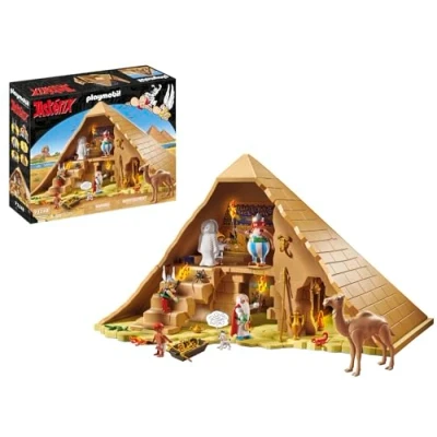 Image de Playmobil 71148 Astérix : La Pyramide du Pharaon, Obélix, Astérix, Panoramix, Numérobis, Tournevis, Idéfix, Univers pour Enfants à partir de 5 Ans [Exclusivité Amazon]