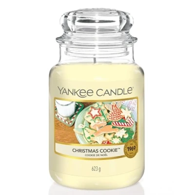 Image de Yankee Candle Bougie parfumée Cookie de Noël Format jarre longue durée jusqu’à 150 heures combustion Cadeau parfait pour femme