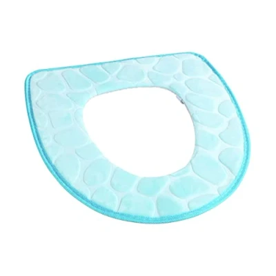 Image de Maximex Coussin d&#039;abattant WC avec Mousse à mémoire de Forme, d&#039;assise Doux et agréable pour la Peau, Pratique Fermeture Velcro, Bleu, Lavable. 36 x 43 cm