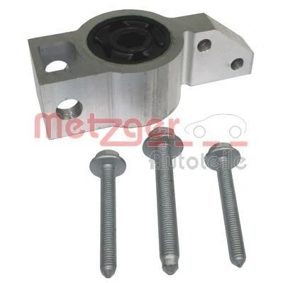 Image de METZGER 52071402 Silent Bloc De Triangle avec vis/boulons Essieu avant droit, extérieur Support métal caoutchouc pour bras oscillant transversal