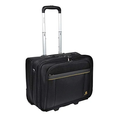 Image de Exacompta Réf. 18534E 1 Exatrolley Trolley Exactive pour PC jusqu&#039;à 15,6&#039;&#039; Valisette à roulettes Poignée téléscopique rétractable dans un compartiment zippé dim 45 x 25,5 39,5 cm Noir