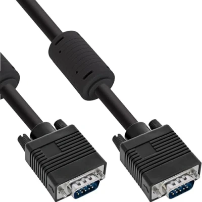 Image de InLine 17803B câble VGA 0,3 m (D Sub) Noir Câbles (0,3 m, Sub), Noir, Male connector / connector)