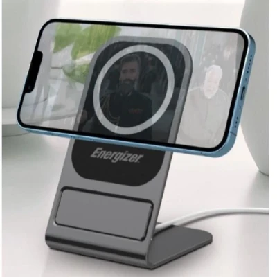Image de ENERGIZER Chargeur sans Fil Induction aluminium Stand Wireless Support de Charge Pliable Rapide 15 W certifié Qi Double Modes pour iPhone 16 14 13 12 Pro Max XR Plus, Samsung S23 (WCP109)