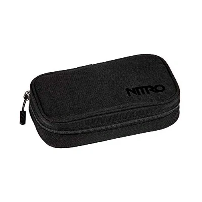 Image de Nitro Pencil Case XL INKL. GEO DREIECK UND STUNDENPLAN,Federmäppchen,Schlampermäppchen, Stifte Etui Trousses 21 Centimeters Noir (True Black)