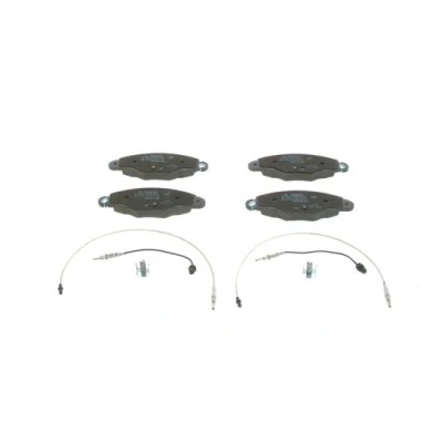 Image de BOSCH 0 986 424 511 Jeu de plaquettes frein Low Metallic contact signal d&#039;usure inclus avec tôle anti bruit, vis/boulons accessoires