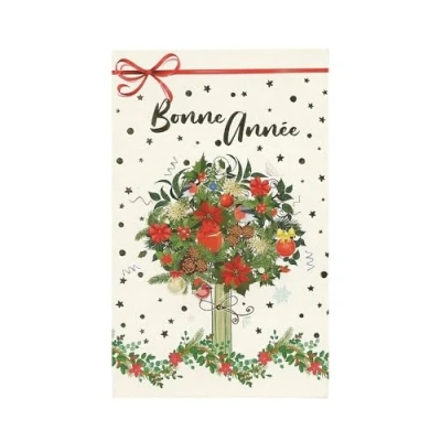 Image de Carte de Voeux 5 Cartes Bonne Année Bouquet Noël Décor Brillant