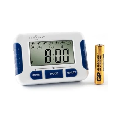 Image de TabTime Timer (Mode d&#039;emploi en Français), Multi alarmes de Rappel à medicaments, jusqu&#039;à 8 journalières et minuterie, Outil Indispensable pour Les Personnes atteintes Parkinson