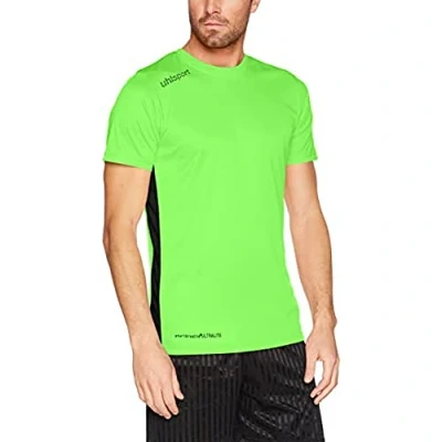 Image de uhlsport Essential T Shirt Enfant, Flash Vert/Noir, FR : XXS (Taille Fabricant 104)