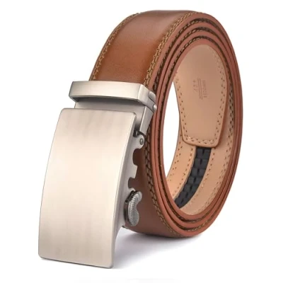 Image de Nelbons ceinture à cliquet pour hommes, boucle automatique largeur 35 mm,1 3/8&quot;, taille ajustable