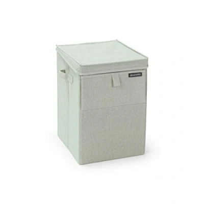 Image de Brabantia Boîtes à Linge Empilables Ouverture sur le Devant et Dessus Tri Efficace dans un Petit Espace Facile Remplir Vider Gros Volume Vert 35L Taille unique