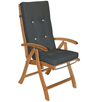 Image de Detex 6X Coussins de Chaise Anthracite 100% Polyester pour à Dossier Haut Salon Jardin extérieur siège Confortable