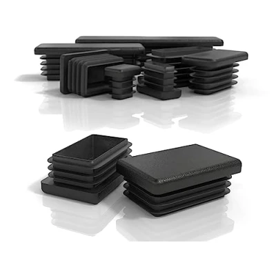Image de PD® Bouchons à lamelles 45x25 mm pour Tube Carré Embouts rectangulaires PE Bouchon Pied de Chaise Tubes Métalliques, Chaises, Canapés, Tables et étagères 10 pcs.