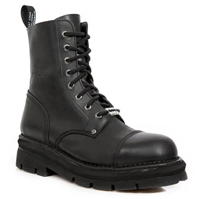 Image de New Rock Mixte Military Stylish Boots Boot, Noir, 44 Eu