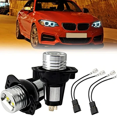 Image de OPP ULITE 12W LED Angel eyes Phare Auréoles Auto Kit de conversion pas d&#039;erreur CanBus Feux position 6000K Blanc xénon pour les B MW Série 3 E90 E91, 2 Pièces