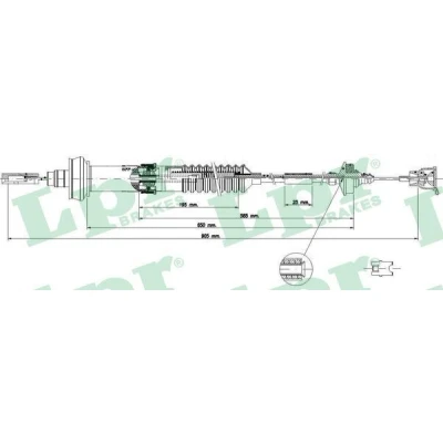 Image de LPR C0156C Câble d&#039;Embrayage avec réglage automatique PEUGEOT: 206 3/5 portes, SW, Van