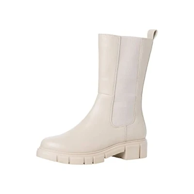 Image de Marco Tozzi Femme Botte mi mollet, Crème, 41 EU