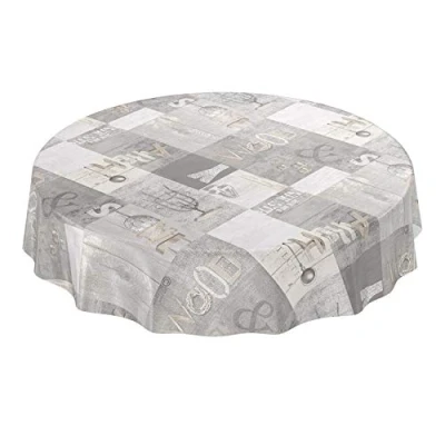 Image de ANRO Nappe en Toile cirée Style Industriel Moderne usé Multicolore 120 cm