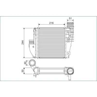 Image de VALEO 822927 Intercooler PEUGEOT: 2008 Break, 3008 II SUV, 308 3/5 portes, CITROËN: C4 Grand Picasso 2, 5 C3 Aircross 2