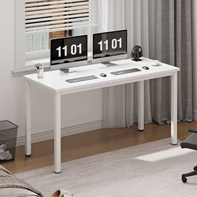 Image de SogesHome Bureau Informatique, Table d’étude, d&#039;ordinateur Portable, Cadre en métal, pour Chambre de à Domicile,100 x 60x 75 cm,Blanc,AC3DW 100 SH