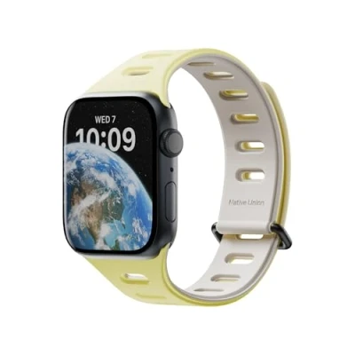Image de Native Union Bande Active Magnétique 38/40/41/42mm Bracelet en Silicone Réversible Double Face Longueur Ajustable Respirant &amp; Anti Transpiration pour le Sport Séries 1 10, SE 2(Citron)