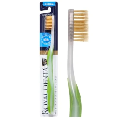 Image de Royal Denta Nano Gold, Brosse à Dents Moyenne (Vert)