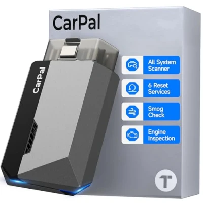 Image de TOPDON Carpal Lecteur de Code OBD2 Bluetooth, Tous Les systèmes Scanner pour iOS et Android, vérification l&#039;état du véhicule, 6 Services d&#039;entretien, des smogs, Guide