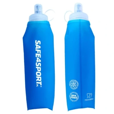 Image de SAFE4SPORT Soft Flask 750 ml bleu gourde pliable en TPU souple de sport