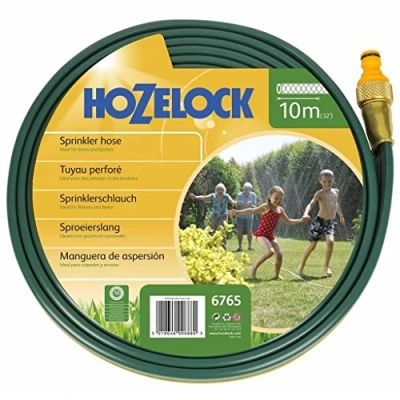 Image de HOZELOCK Tuyau Arroseur Plat 10 M : Perforé Produisant une Pulvérisation Fine tel un Arroseur, pour Arrosage de Surface Étroite et Allongée (36 M²), Prêt à l&#039;Emploi [6765 0000]