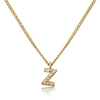 Image de GD GOOD.designs EST. 2015 Chaîne lettre en or pour femme I Collier doré 18K avec initiales zirconium acier inoxydable (Z)