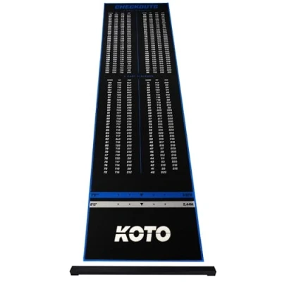 Image de KOTO Oche Carpet Checkout Dart Mat Bleu 285 x 80 cm, Tapis de fléchettes Haute qualité avec revêtement antidérapant, Lignes Lancer, protéger Le Sol et la Cible