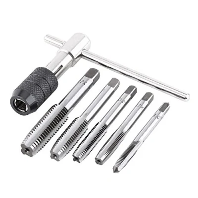 Image de 6 PCS/Set Vis Taraud &amp; Clé en forme de T Filetage Taraudage Trousse À Outils Main Métrique Tap Twist Set Réglable Robinet Tapping Machine Plug