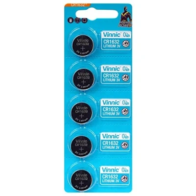 Image de Vinnic Lot de 5 Piles Bouton CR1632 3 V au Lithium 1 Carte Blister