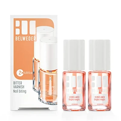 Image de BELWEDER Vernis Amer Ongles Rongés 2 x 7,5 ml Pour Arrêter de ronger Ses Goût 48h Transparent Dissuade et Protège