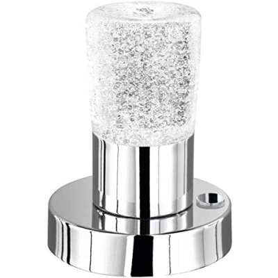Image de TRIO, Lampe de table, Cristo incl. 1 x LED,SMD,4,5 Watt,3000K,400 Lm. Cristal, Transparent claire, Corps: metal, Chrome Ø:11,0cm, H:15,0cm IP20,OSRAM Inside,Interrupteur tactile 4 niveaux