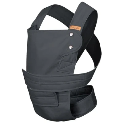 Image de marsupi &gt; &lt; porte bébé et enfant pour nouveau né, très facile à mettre, avec système de fermeture velcro, version 2.0 (XL, grey/gris)