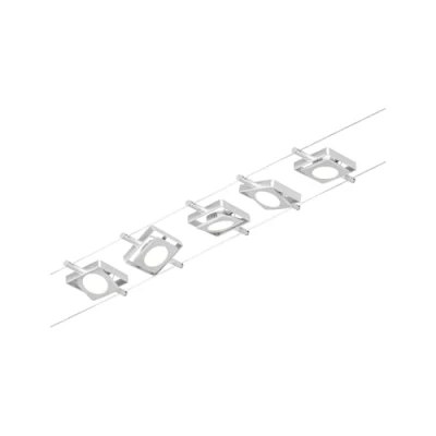 Image de Paulmann RoundMac DC 94420 Kit de câbles LED avec câble métallique extensible Chromé mat 5 x 4,5 W 3000 K