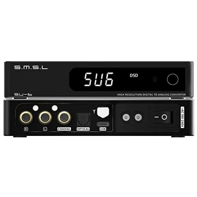 Image de S.M.S.L SU 6 DAC ES9038Q2M XMOS DSD PCM768 kHz/32 Bits Bluetooth 5.0 LDAC Décodeur USB (Noir)