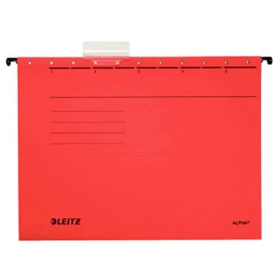 Image de Esselte Leitz 19853025 Lot de 5 dossiers suspendus en carton Alpha (Rouge) (Import Allemagne)