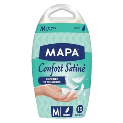 Image de MAPA 10 Gants Douceur Satiné Taille M le Lot De 3