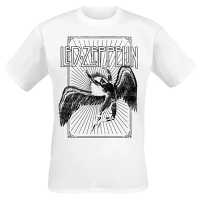 Image de Générique LED Zeppelin Icarus Burst Homme T Shirt Manches Courtes Blanc L 100% Coton Regular/Coupe Standard